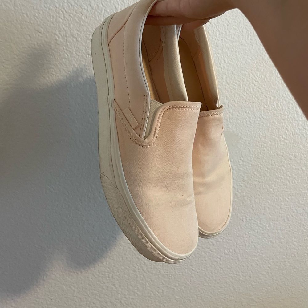 Light Pink Slip on Vans Classic Women 9 Men 7.5